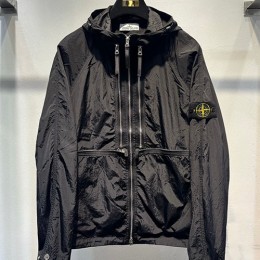 [홍콩명품.Stone Island] 스톤아일랜드 25SS 로고 탈부착 후드 바람막이 자켓 (블랙), BM23787, HH, 레플리카의류,미러급사이트