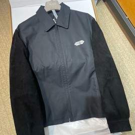 [홍콩명품,Christian Dior] 디올 25SS 로고 프린트 레이어드 카라 집업 자켓 (블랙), BM23830, PG, 레플리카의류,미러급사이트