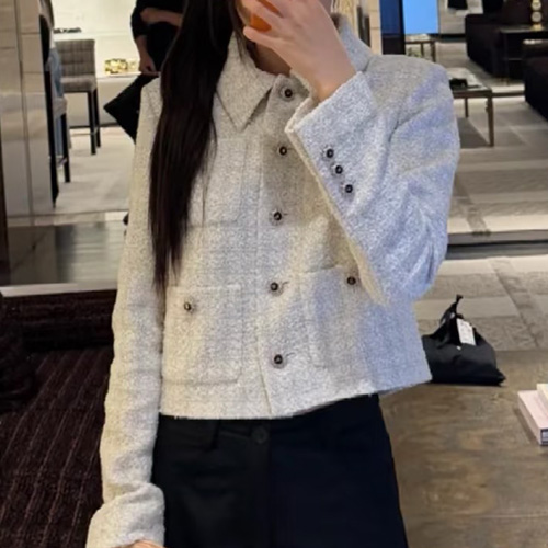 [홍콩명품.CHANEL] 샤넬 25SS 로고 여성 카라 트위드 자켓 (화이트), BM23834, PG, 레플리카의류,미러급사이트