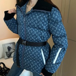 [홍콩명품.LOUIS VUITTON] 루이비통 25SS 로고 여성 모노그램 벨티드 데님 다운 패딩 자켓, BM23892, MC, 레플리카의류,미러급사이트