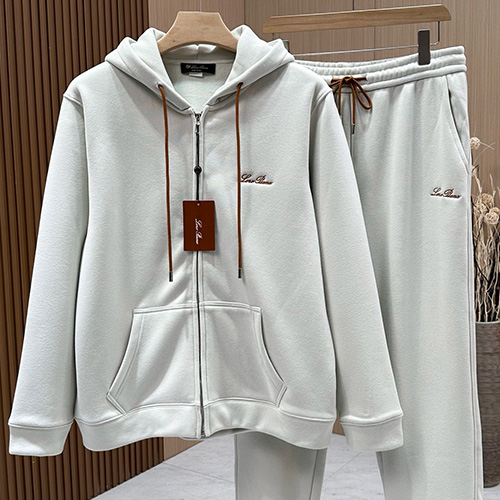 [가격문의][홍콩명품.Loro Piana] 로로피아나 25SS 로고 자수 후드 집업 자켓 + 조거 팬츠 바지 상하의 세트 (4컬러), BM23925, 레플리카의류,미러급사이트