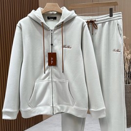 [가격문의][홍콩명품.Loro Piana] 로로피아나 25SS 로고 자수 후드 집업 자켓 + 조거 팬츠 바지 상하의 세트 (4컬러), BM23925, 레플리카의류,미러급사이트
