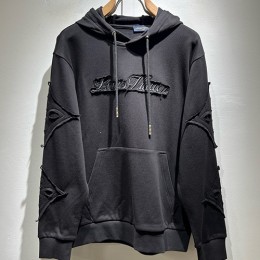[홍콩명품.LOUIS VUITTON] 루이비통 25SS 로고 자수 빈티지 후드 티셔츠 (블랙), BM23940, 레플리카의류,미러급사이트