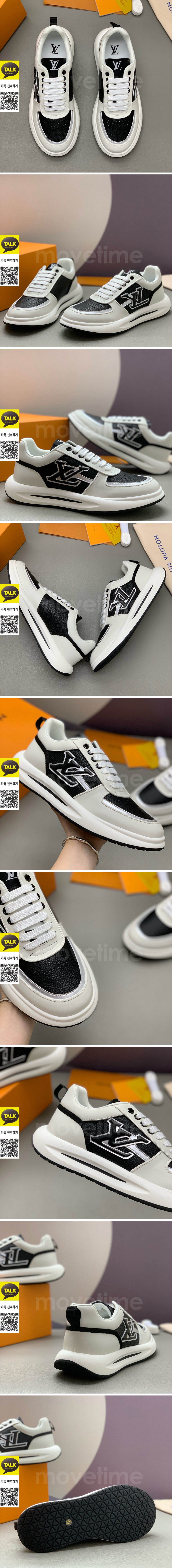 [가격문의][홍콩명품.LOUIS VUITTON] 루이비통 25SS 로고 레더 가죽 스니커즈 운동화 (블랙-그레이), SE5872, PMD, 명품스니커즈,운동화,구두,로퍼,하이탑,신발