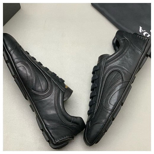 [홍콩명품,PRADA] 프라다 25SS 로고 레더 가죽 스니커즈 운동화 (블랙), SE5881, PMD, 명품스니커즈,운동화,구두,로퍼,하이탑,신발