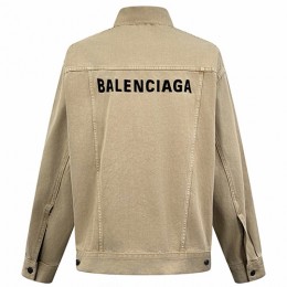 [홍콩명품.BALENCIAGA] 발렌시아가 25SS 로고 자수 데님 카라 자켓 (베이지), BM23945, JL, 레플리카의류,미러급사이트