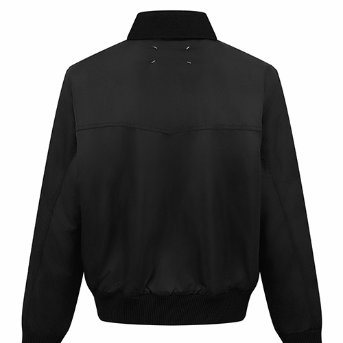 [홍콩명품.Maison Margiela] 메종마르지엘라 25SS 로고 나일론 카라 봄버 솜자켓 (블랙), BM23949, JL, 레플리카의류,미러급사이트