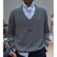 [홍콩명품,Christian Dior] 디올 25SS 로고 V넥 니트 스웨터 (그레이), BM23965, G5, 레플리카의류,미러급사이트