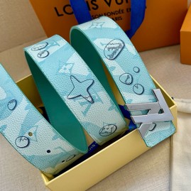 [홍콩명품.LOUIS VUITTON] 루이비통 25SS 로고 LV Aqua 모노그램 레더 가죽 벨트 (2컬러), 4.0cm, BT1489, 명품레플리카,인터넷쇼핑몰,남자명품,해외직구