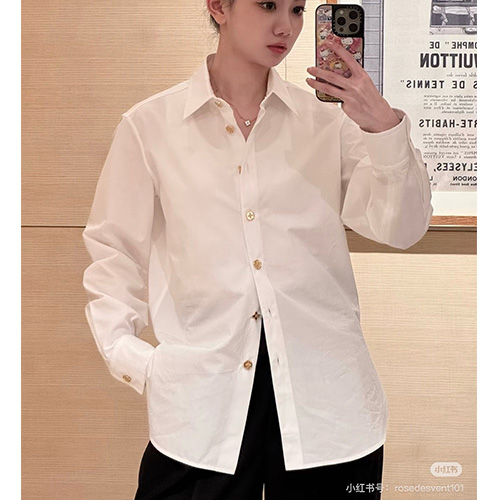 [가격문의][홍콩명품.LOUIS VUITTON] 루이비통 25SS 로고 여성 남방 셔츠 1AJFJ5 (화이트), BM24021, MC, 레플리카의류,미러급사이트