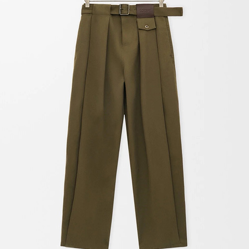 [가격문의][홍콩명품.LOUIS VUITTON] 루이비통 25SS 로고 여성 오버핏 팬츠 바지 (카키), BM24026, MC, 레플리카의류,미러급사이트