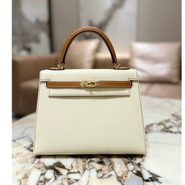 [가격문의][홍콩명품.Hermes] 에르메스 25SS 로고 KELLY 25 토트백 핸드백 (아이보리-브라운-금장), BGM5373, BDA, 홍콩명품가방,명품쇼핑몰,크로스백,핸드백,구매대행