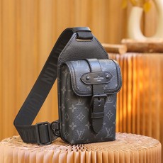 [홍콩명품.LOUIS VUITTON] 루이비통 25SS 로고 모노그램 소뮈르 슬링백 M45912 (블랙), BGM5449, GU2, 홍콩명품가방,명품쇼핑몰,크로스백,핸드백,구매대행