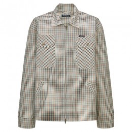 [홍콩명품.BALENCIAGA] 발렌시아가 25SS 로고 체크패턴 집업 남방 셔츠, BM24035, JL, 레플리카의류,미러급사이트