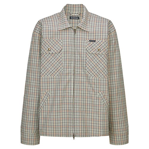 [홍콩명품.BALENCIAGA] 발렌시아가 25SS 로고 체크패턴 집업 남방 셔츠, BM24035, JL, 레플리카의류,미러급사이트