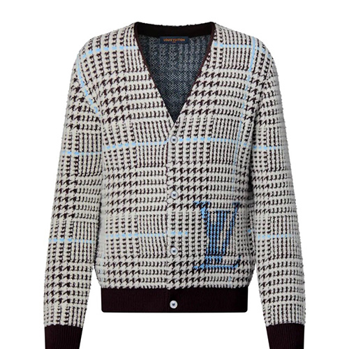 [홍콩명품.LOUIS VUITTON] 루이비통 25SS 로고 패턴 캐시미어 V넥 니트 가디건, BM24064, KK, 레플리카의류,미러급사이트