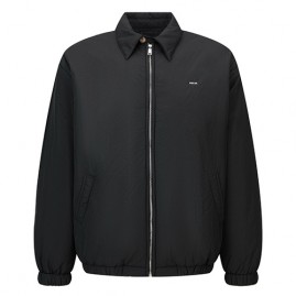 [홍콩명품,PRADA] 프라다 25SS 로고 자수 나일론 카라 솜패딩 봄버 자켓 (블랙), BM24065, KK, 레플리카의류,미러급사이트