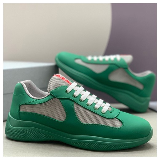 [홍콩명품,PRADA] 프라다 25SS 로고 레더 가죽 스니커즈 운동화 (그린), SE5894, PMD, 명품스니커즈,운동화,구두,로퍼,하이탑,신발