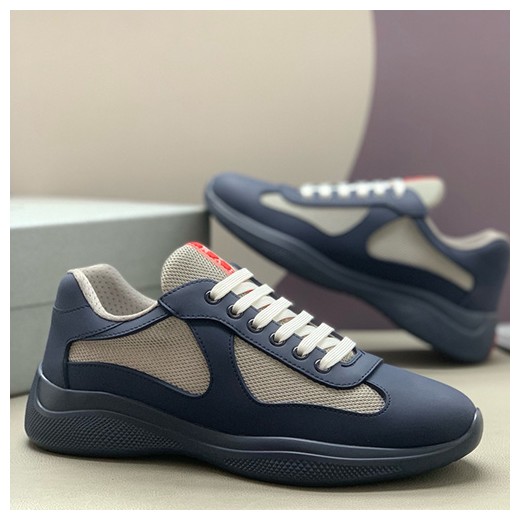 [홍콩명품,PRADA] 프라다 25SS 로고 레더 가죽 스니커즈 운동화 (네이비), SE5895, PMD, 명품스니커즈,운동화,구두,로퍼,하이탑,신발