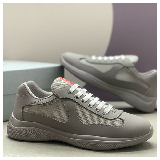 [홍콩명품,PRADA] 프라다 25SS 로고 레더 가죽 스니커즈 운동화 (그레이), SE5896, PMD, 명품스니커즈,운동화,구두,로퍼,하이탑,신발