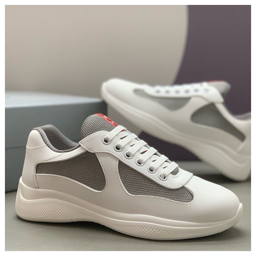 [홍콩명품,PRADA] 프라다 25SS 로고 레더 가죽 스니커즈 운동화 (화이트), SE5899, PMD, 명품스니커즈,운동화,구두,로퍼,하이탑,신발