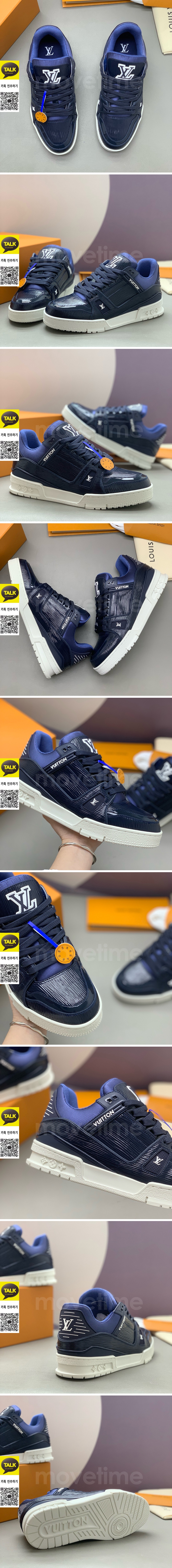 [홍콩명품.LOUIS VUITTON] 루이비통 25SS 로고 남여 모노그램 트레이너 스니커즈 운동화 (네이비), SE5912, PMD, 명품스니커즈,운동화,구두,로퍼,하이탑,신발