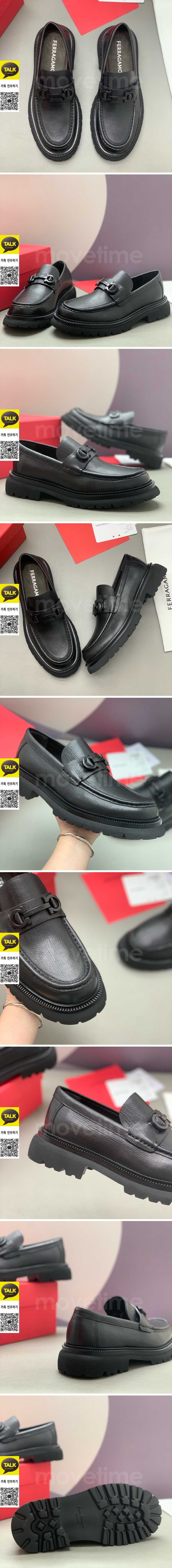 [홍콩명품.FERRAGAMO] 페레가모 25SS 로고 간치니 레더 가죽 워커 구두 (블랙), SE5924, PMD, 명품스니커즈,운동화,구두,로퍼,하이탑,신발