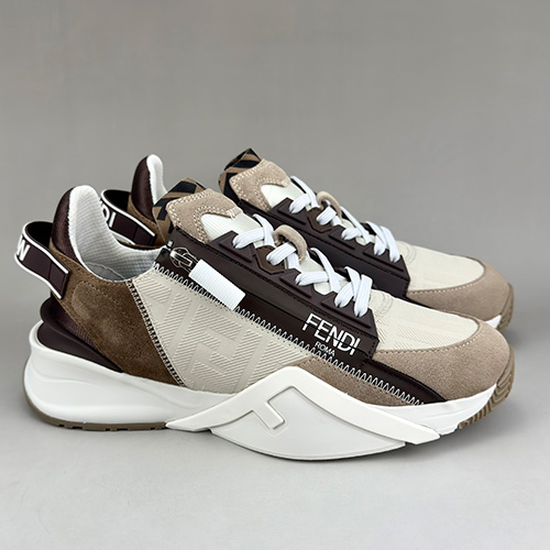[홍콩명품,FENDI] 펜디 25SS 로고 FLOW 스니커즈 운동화 (브라운-베이지), SE5949, S3, 명품스니커즈,운동화,구두,로퍼,하이탑,신발