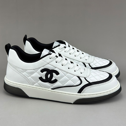 [홍콩명품.CHANEL] 샤넬 25SS 로고 레더 가죽 스니커즈 운동화 (화이트), SE5956, S3, 명품스니커즈,운동화,구두,로퍼,하이탑,신발