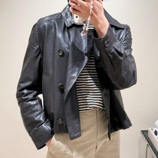 [홍콩명품.Brunello Cucinelli ] 브루넬로 쿠치넬리 25SS 로고 여성 레더 가죽 카라 자켓 (브라운), BM24078, PG, 레플리카의류,미러급사이트