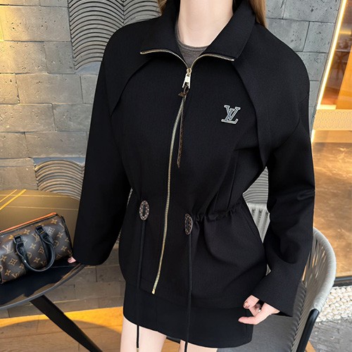 [홍콩명품.LOUIS VUITTON] 루이비통 25SS 로고 여성 집업 코트 자켓 (블랙), BM24141, MC, 레플리카의류,미러급사이트