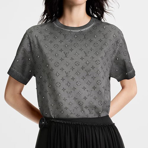 [홍콩명품.LOUIS VUITTON] 루이비통 25SS 로고 여성 모노그램 반팔 티셔츠 (그레이), BM24147, MC, 레플리카의류,미러급사이트