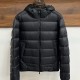 [홍콩명품.MONCLER] 몽클레어 25SS 로고 후드 구스다운 패딩 자켓 (블랙), BM24220, HH, 레플리카의류,미러급사이트