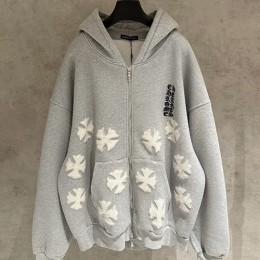 [홍콩명품.Chrome Hearts] 크롬하츠 25SS 로고 오버핏 기모 후드 집업 자켓 (2컬러), BM24233, KK, 레플리카의류,미러급사이트