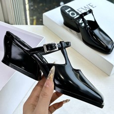 [홍콩명품.LOEWE] 로에베 25SS 로고 여성 레더 가죽 4.5cm 굽 샌들 슬리퍼 (2컬러), SE5974, GHS, 명품스니커즈,운동화,구두,로퍼,하이탑,신발