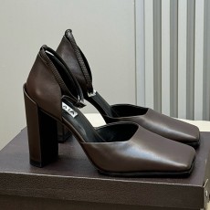 [홍콩명품.ALAIA] 알라이아 25SS 로고 여성 레더 가죽 굽 샌들 슬리퍼 (4컬러), SE5978, GHS, 명품스니커즈,운동화,구두,로퍼,하이탑,신발