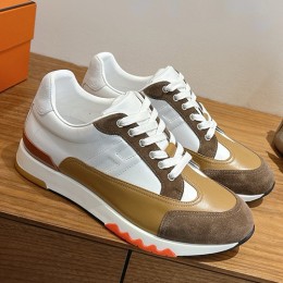 [홍콩명품.Hermes] 에르메스 25SS 로고 남여 Trail 스니커즈 운동화 (화이트-브라운-카라멜), SE6006, GHS, 명품스니커즈,운동화,구두,로퍼,하이탑,신발