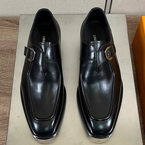 [홍콩명품.LOUIS VUITTON] 루이비통 25SS 로고 레더 가죽 정장 구두 (블랙), SE6012, S2, 명품스니커즈,운동화,구두,로퍼,하이탑,신발