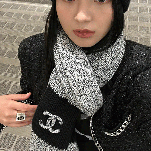 [홍콩명품.CHANEL] 샤넬 26SS 로고 30-180 캐시미어 스카프 머플러 (그레이), ET3278, JX, 홍콩명품의류,구매대행,온라인명품