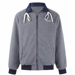 [홍콩명품,MIU MIU] 미우미우 26SS 로고 나일론 리버서블 카라 봄버 자켓 (네이비-그레이), BM24314, JL, 레플리카의류,미러급사이트