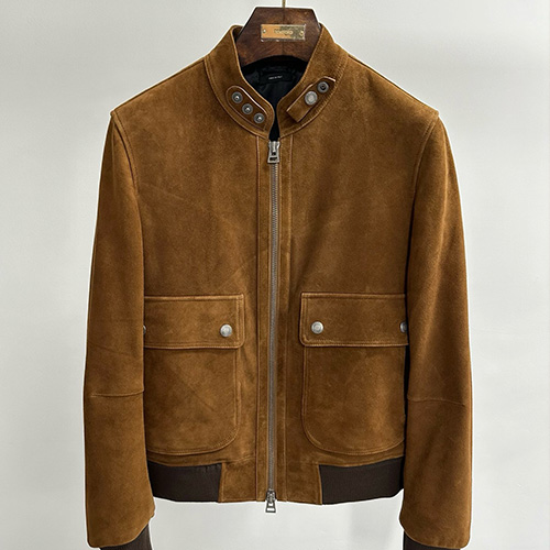 [홍콩명품.TOM FORD] 톰포드 26SS 로고 레더 가죽 봄버 자켓 (브라운), BM24330, TOM, 레플리카의류,미러급사이트