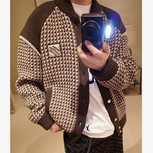 [홍콩명품.LOUIS VUITTON] 루이비통 26SS 로고 니티드 코튼 자카드 블루종 봄버 자켓 1AHC29, BM24347, KK, 레플리카의류,미러급사이트