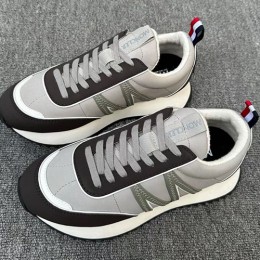 [홍콩명품.MONCLER] 몽클레어 26SS 로고 레더 가죽 스니커즈 운동화 (그레이-브라운), SE6029, X2, 명품스니커즈,운동화,구두,로퍼,하이탑,신발