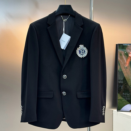 [홍콩명품.BALMAIN] 발망 26SS 로고 브로치 장식 정장 수트 자켓 (블랙), BM24356, 레플리카의류,미러급사이트