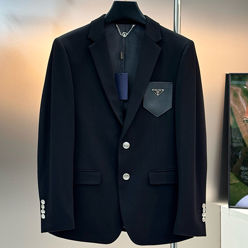 [홍콩명품,PRADA] 프라다 26SS 삼각로고 정장 수트 자켓 (블랙), BM24358, 레플리카의류,미러급사이트