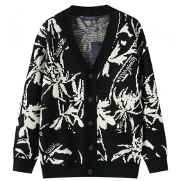 [홍콩명품.LOUIS VUITTON] 루이비통 26SS 로고 패턴 캐시미어 V넥 니트 가디건 1AB91G (블랙), BM24365, 레플리카의류,미러급사이트