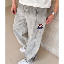 [홍콩명품.LOUIS VUITTON] 루이비통 26SS 로고 마리오 오버핏 데님 팬츠 진 청바지 (그레이), BM24394, 레플리카의류,미러급사이트