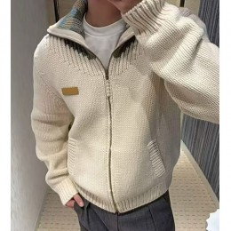 [홍콩명품.LOUIS VUITTON] 루이비통 26SS 로고 하이넥 집업 니트 가디건 자켓 1AJUVP (아이보리), BM24421, KB, 레플리카의류,미러급사이트