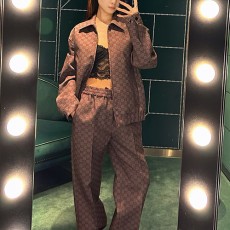 [홍콩명품.Gucci] 구찌 26SS 로고 GG수프림 카라 봄버 자켓 + 팬츠 바지 상하의 세트 (와인), BM24431, KB, 레플리카의류,미러급사이트