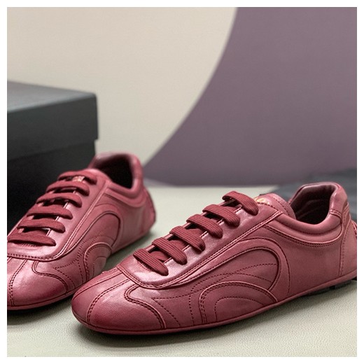 [홍콩명품,PRADA] 프라다 26SS 로고 레더 가죽 스니커즈 운동화 (레드), SE6053, PMD, 명품스니커즈,운동화,구두,로퍼,하이탑,신발